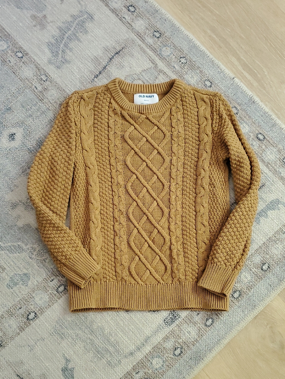 Old Navy Boys 100% Cotton Neutral Cableknit Sweater SzS 6-7